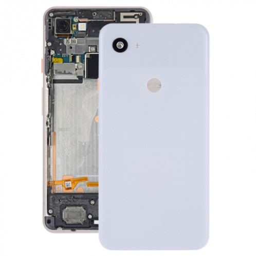 Cache arrière de la batterie avec objectif de l'appareil photo et touches latérales pour Google Pixel 3a XL (blanc) SH86WL1104-36