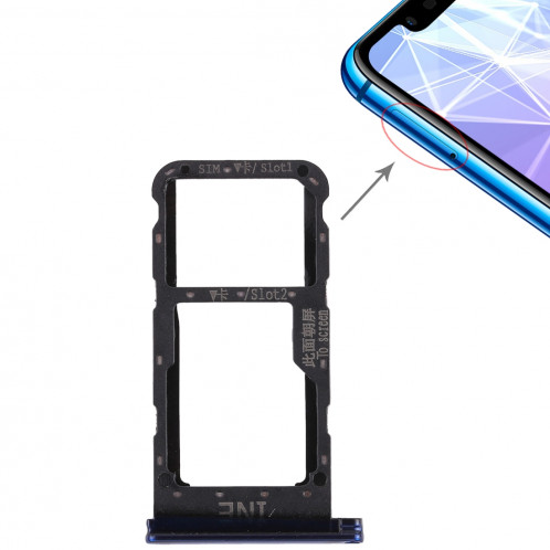 Bac à cartes SIM pour Huawei P smart + / Nova 3i (Bleu) SH627L638-35