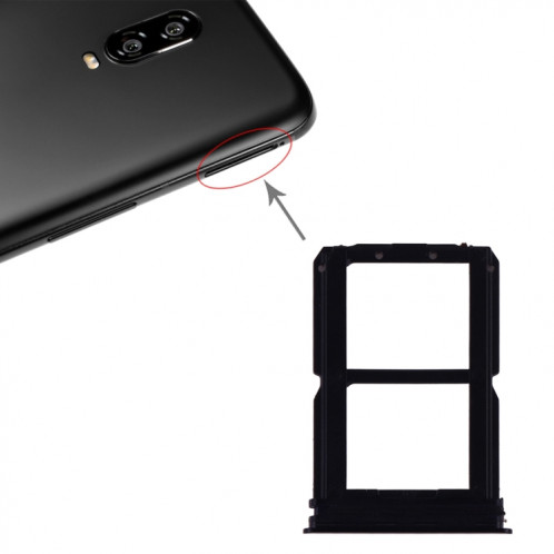 Pour plateau de carte SIM OnePlus 6T + plateau de carte SIM (noir) SH829B666-35