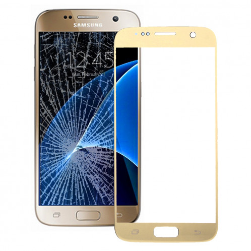 iPartsAcheter pour Samsung Galaxy S7 / G930 Lentille extérieure en verre (Gold) SI03JL1033-37