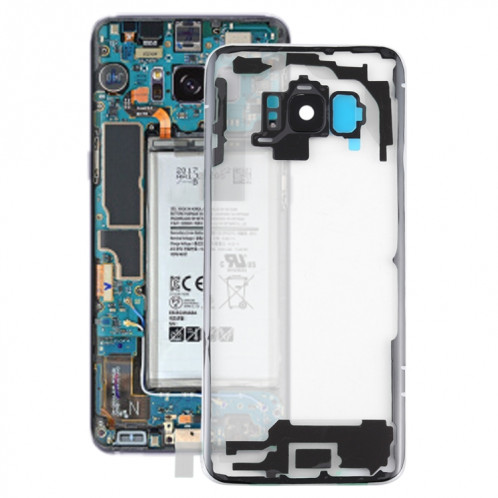 Pour Samsung Galaxy S8 / G950 G950F G950FD G950U G950A G950P G950T G950V G950R4 G950W G9500 Couvercle arrière de batterie transparent avec couvercle d'objectif d'appareil photo (Transparent) SH26TL317-36