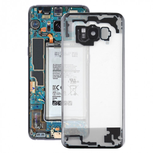 Pour Samsung Galaxy S8 + / G955 G955F G955FD G955U G955A G955P G955T G955V G955R4 G955W G9550 Couvercle arrière de batterie transparent avec couvercle d'objectif d'appareil photo (Transparent) SH27TL1455-36