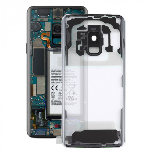 Pour Samsung Galaxy S9 G960F G960F/DS G960U G960W G9600 Couvercle arrière de batterie transparent avec couvercle d'objectif d'appareil photo (Transparent) SH28TL1710-36