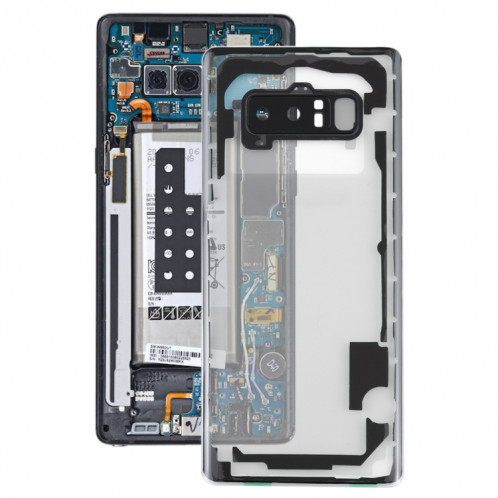 Pour Samsung Galaxy Note 8 / N950F N950FD N950U N950W N9500 N950N Couvercle arrière de batterie transparent avec couvercle d'objectif d'appareil photo (transparent) SH06TL150-36