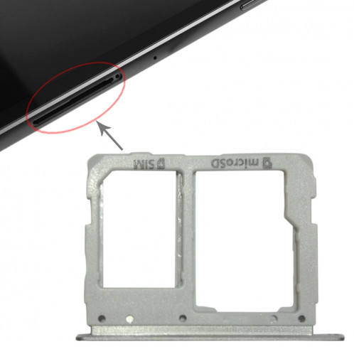 Bac à carte SIM + bac à carte Micro SD pour Galaxy Tab S3 9.7 / T825 (version 3G) (Argent) SH354S896-34