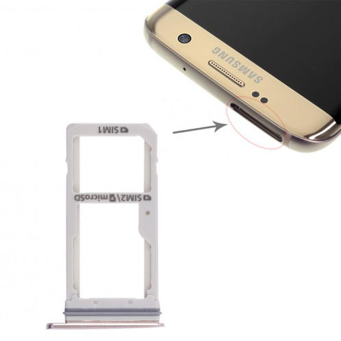 2 Plateau de carte SIM / Micro SD Carte pour Galaxy S7 Edge (Gold) SH450J1670-36