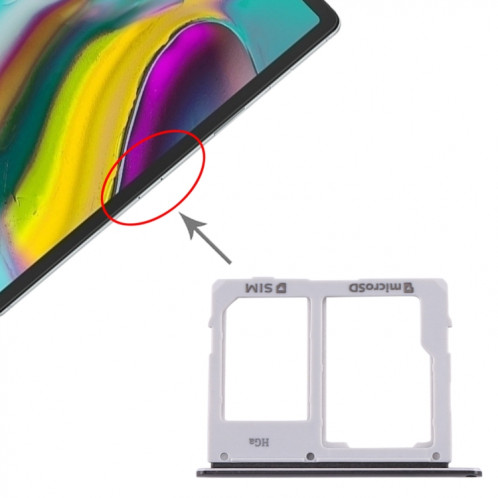 Pour Samsung Galaxy Tab S5e SM-T725 Plateau de carte SIM + Plateau de carte Micro SD (Noir) SH511B414-34