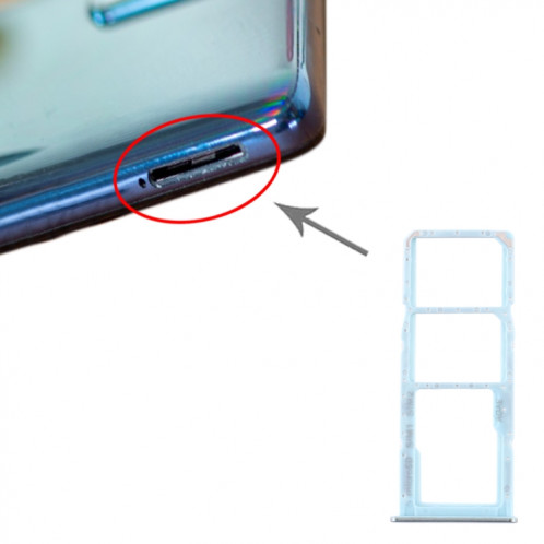 Pour Samsung Galaxy A71 Plateau de carte SIM + Plateau de carte SIM + Plateau de carte Micro SD (Bleu) SH512L659-34