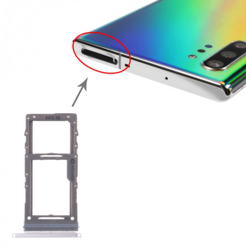 Pour Samsung Galaxy Note10 + plateau de carte SIM/plateau de carte Micro SD (blanc) SH514W1790-34