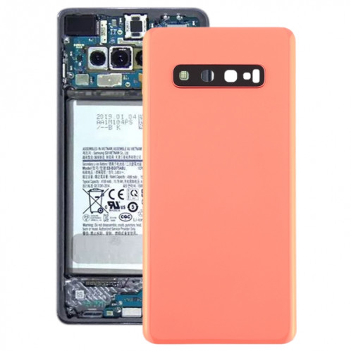 Coque arrière de batterie pour Galaxy S10+ avec objectif d'appareil photo (rose) SH71FL964-36
