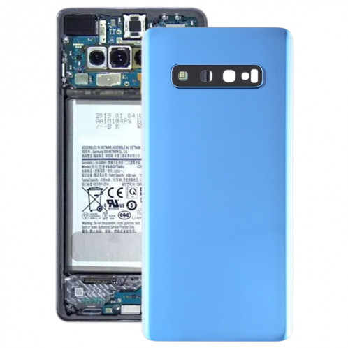 Coque arrière de batterie pour Galaxy S10+ avec objectif d'appareil photo (bleu) SH71LL1966-36
