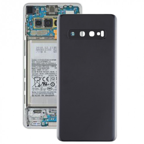 Coque arrière de batterie pour Galaxy S10 avec objectif d'appareil photo (noir) SH72BL1090-36