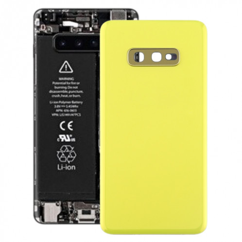 Coque arrière de batterie pour Galaxy S10e avec objectif d'appareil photo (jaune) SH74YL242-36