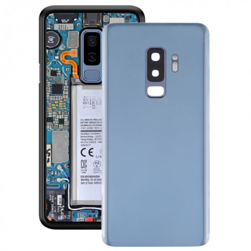 Coque arrière de batterie pour Galaxy S9+ avec objectif d'appareil photo (bleu) SH76LL317-36