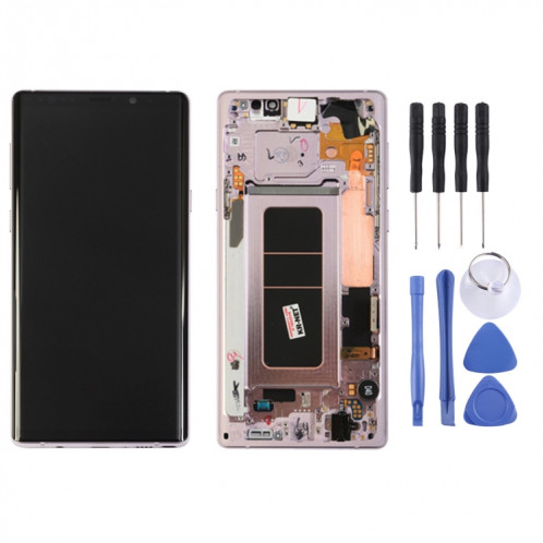 Écran LCD et numériseur complet avec cadre pour Galaxy Note9 / N960A / N960F / N960V / N960T / N960U(Rose) SH171F33-33