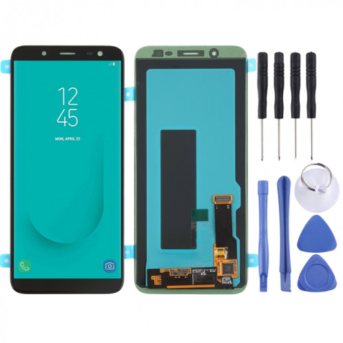 Écran LCD Super AMOLED d'origine pour Galaxy J6 (2018) avec ensemble complet de numériseur (noir) SH187B431-36