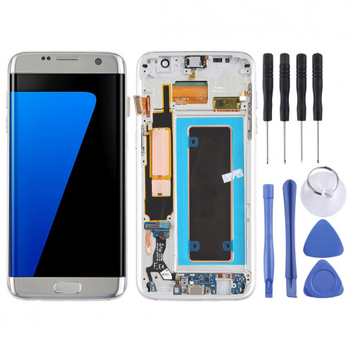 Ecran LCD et ensemble de numérisation complet (matériau Oled) (avec cadre / port de charge Câble flexible / Bouton d'alimentation Câble flexible / Bouton volume pour câble) pour Galaxy S7 Edge / G935F / G935FD SH89SL1967-36