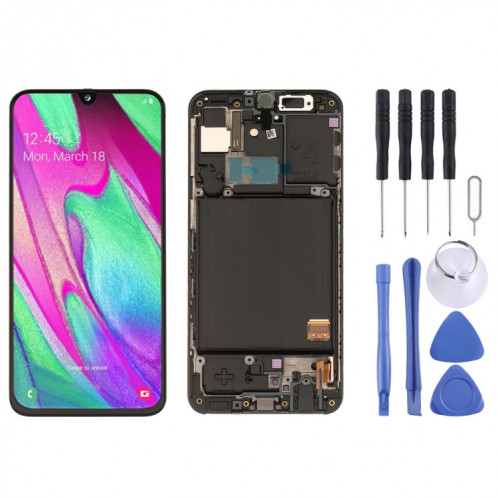 Écran LCD Super AMOLED d'origine avec cadre pour Galaxy A40 SM-A405F avec assemblage complet du numériseur (noir) SH288B1540-35