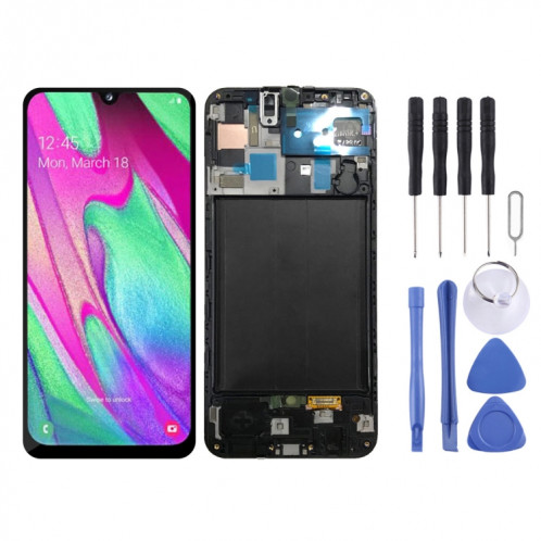 Écran LCD d'origine avec cadre pour Galaxy A50 SM-A505F avec numériseur complet (noir) SH289B983-36