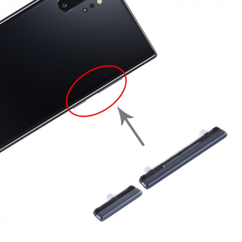Pour Samsung Galaxy Note10 + Bouton d'alimentation et bouton de contrôle du volume (noir) SH660B1203-34