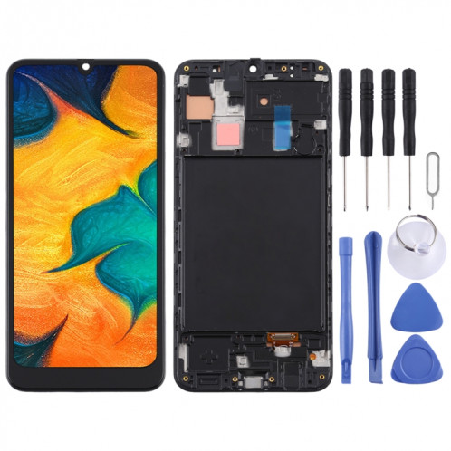 Écran LCD TFT pour Samsung Galaxy A30 Assemblage complet du numériseur avec cadre (Noir) SH671B1633-36