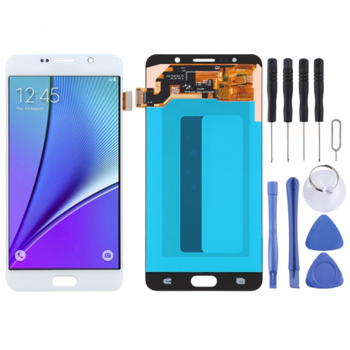 Écran LCD OLED de 5,5 pouces pour Samsung Galaxy Note 5 avec assemblage complet du numériseur (Blanc) SH75WL220-37