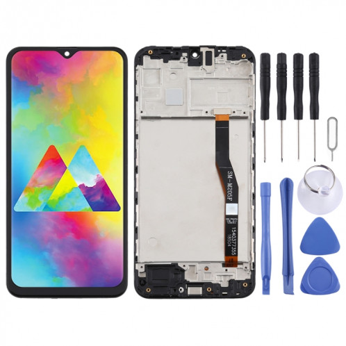 Écran LCD TFT pour Samsung Galaxy M20 Assemblage complet du numériseur avec cadre (Noir) SH772B1152-36