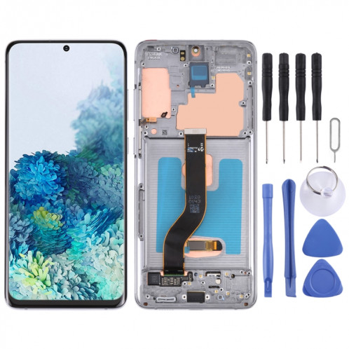 Écran LCD Super AMOLED d'origine pour Samsung Galaxy S20+ 5G SM-G986B/G985 Assemblage complet du numériseur avec cadre (Gris) SH1795317-35