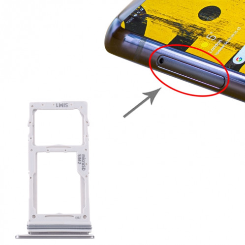 Pour Samsung Galaxy Note 10 Lite SM-N770 Plateau de carte SIM + Plateau de carte SIM / Plateau de carte Micro SD (Argent) SH991S1525-34