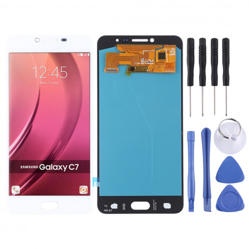 Ecran LCD et Digitizer Full Assembly (Matériau OLED) pour Galaxy C7 Pro / C7010 (Blanc) SH01WL1622-36