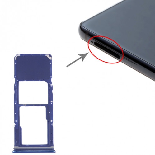 Pour Samsung Galaxy A9 (2018) Plateau de carte SIM SM-A920 + Plateau de carte Micro SD (Bleu) SH012L1953-34