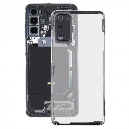 Pour Samsung Galaxy S20 SM-G980 SM-G980F SM-G980F/DS Verre Transparent Batterie Couverture Arrière (Transparent) SH90TL21-36