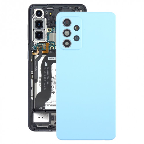 Pour Samsung Galaxy A52 5G / A52 4G Couvercle arrière de la batterie avec couvercle d'objectif d'appareil photo (bleu) SH31LL1578-37