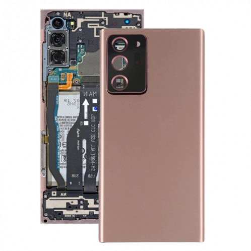 Coque arrière de batterie pour Samsung Galaxy Note20 Ultra avec cache d'objectif d'appareil photo (or rose) SH8RGL963-36