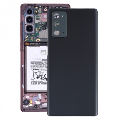 Coque arrière de batterie pour Samsung Galaxy Note20 avec cache d'objectif d'appareil photo (noir) SH79BL508-36