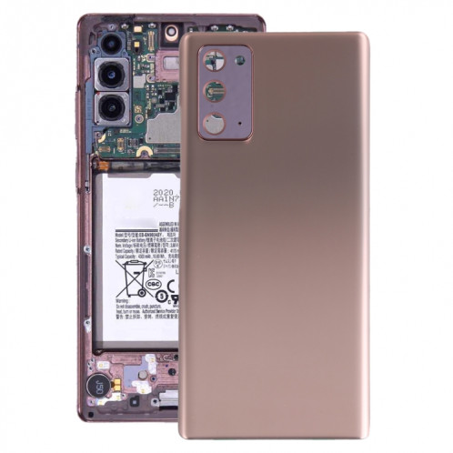 Coque arrière de batterie pour Samsung Galaxy Note20 avec cache d'objectif d'appareil photo (or rose) SH9RGL991-36