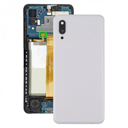 Coque arrière de batterie pour Samsung Galaxy A02 avec cache d'objectif d'appareil photo (blanc) SH29WL908-36