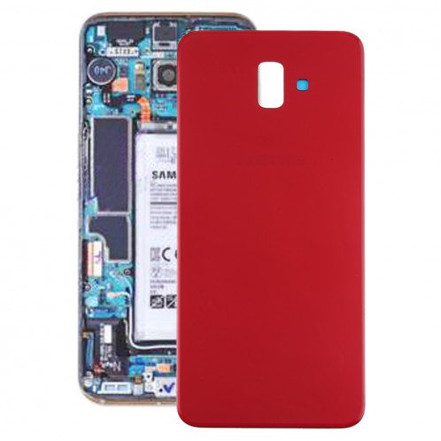 Cache arrière de la batterie pour Galaxy J6 +, J610FN / DS, J610G, J610G / DS, SM-J610G / DS (rouge) SH88RL595-36