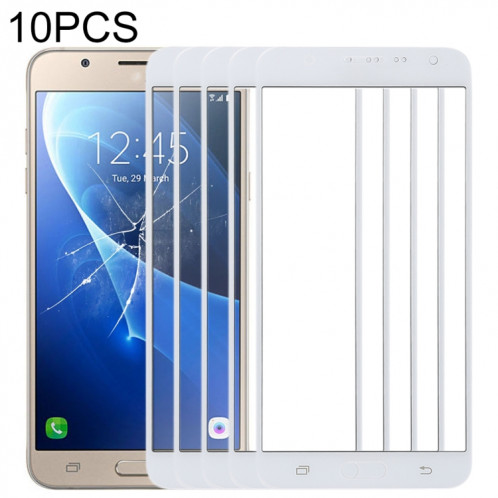 Pour Samsung Galaxy J7 (2016), J710F, J710FN, J710M/MN, J7108 10pcs lentille extérieure en verre d'écran avant (blanc) SH24WL1385-36