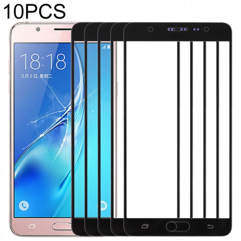 Pour Samsung Galaxy J7 Max 10pcs Lentille en verre extérieure de l'écran avant (Noir) SH45BL1007-36