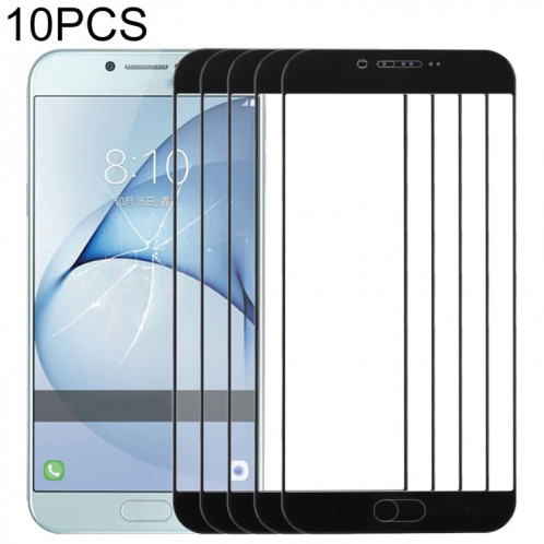 Pour Samsung Galaxy A8 (2016) / A810 10pcs Lentille en verre extérieure de l'écran avant (Noir) SH48BL71-36