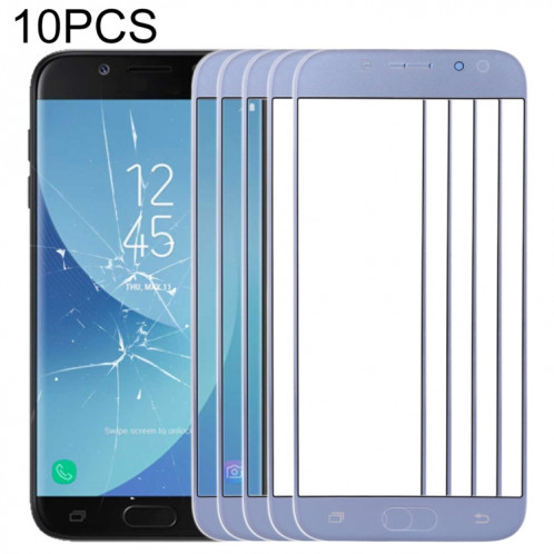 Pour Samsung Galaxy J5 (2017) / J530 10pcs Lentille en verre extérieure de l'écran avant (Bleu) SH52LL1815-36