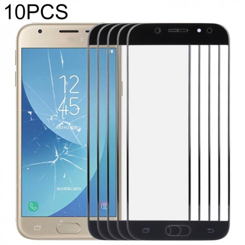 Pour Samsung Galaxy J3 (2017) / J330 10pcs Lentille en verre extérieure de l'écran avant (Noir) SH53BL1838-36