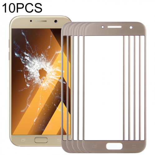 Pour Samsung Galaxy A5 (2017) / A520 10pcs Lentille en verre extérieure de l'écran avant (Or) SH59JL498-36