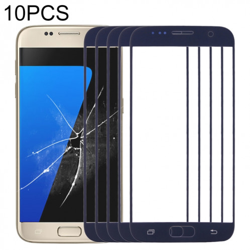 Pour Samsung Galaxy S7 / G930 10pcs lentille extérieure en verre pour écran avant (noir) SH64BL894-36