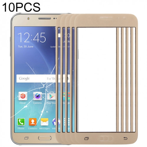 Pour Samsung Galaxy J7 / J700 10pcs lentille extérieure en verre d'écran avant (or) SH65JL1385-36