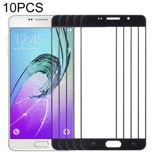 Pour Samsung Galaxy A7 (2016) / A710 10pcs Lentille en verre extérieure de l'écran avant (Noir) SH568B1771-35