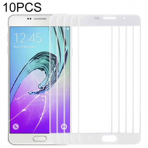 Pour Samsung Galaxy A5 (2016) / A510 10pcs Lentille en verre extérieure de l'écran avant (Blanc) SH569W81-35