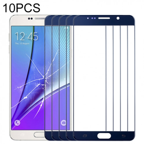 Pour Samsung Galaxy Note 5 10pcs Lentille en verre extérieure de l'écran avant (bleu foncé) SH570D178-36