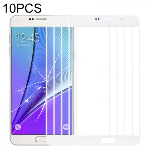 Pour Samsung Galaxy Note 5 10pcs Lentille en verre extérieure de l'écran avant (Blanc) SH570W482-36